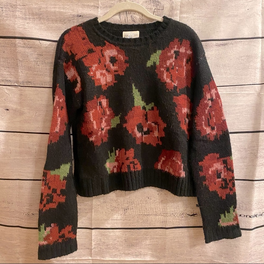 Black Floral Sweater